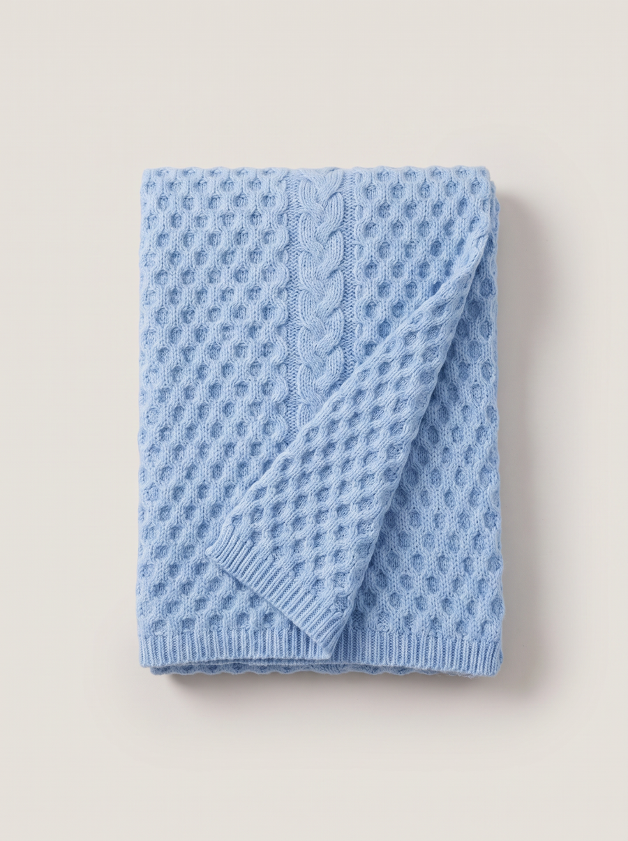 Textured Honeycomb Knit Scarf