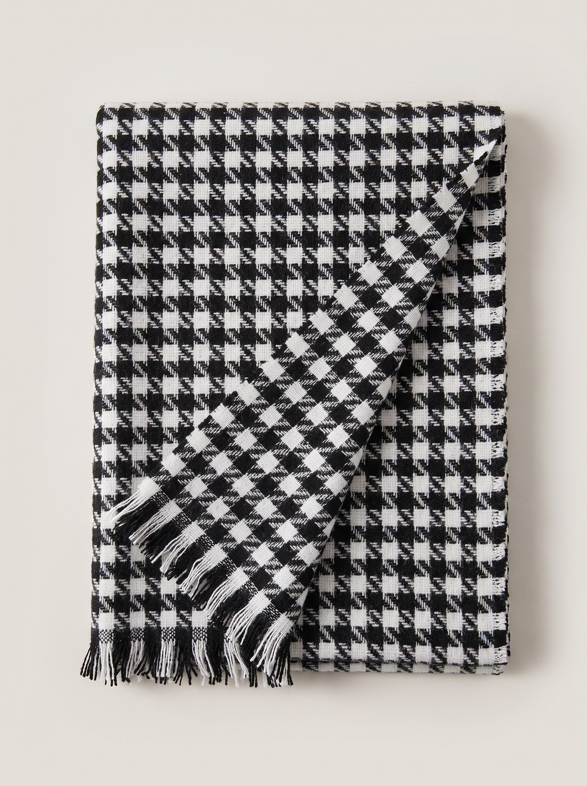 Houndstooth Fringe Scarf