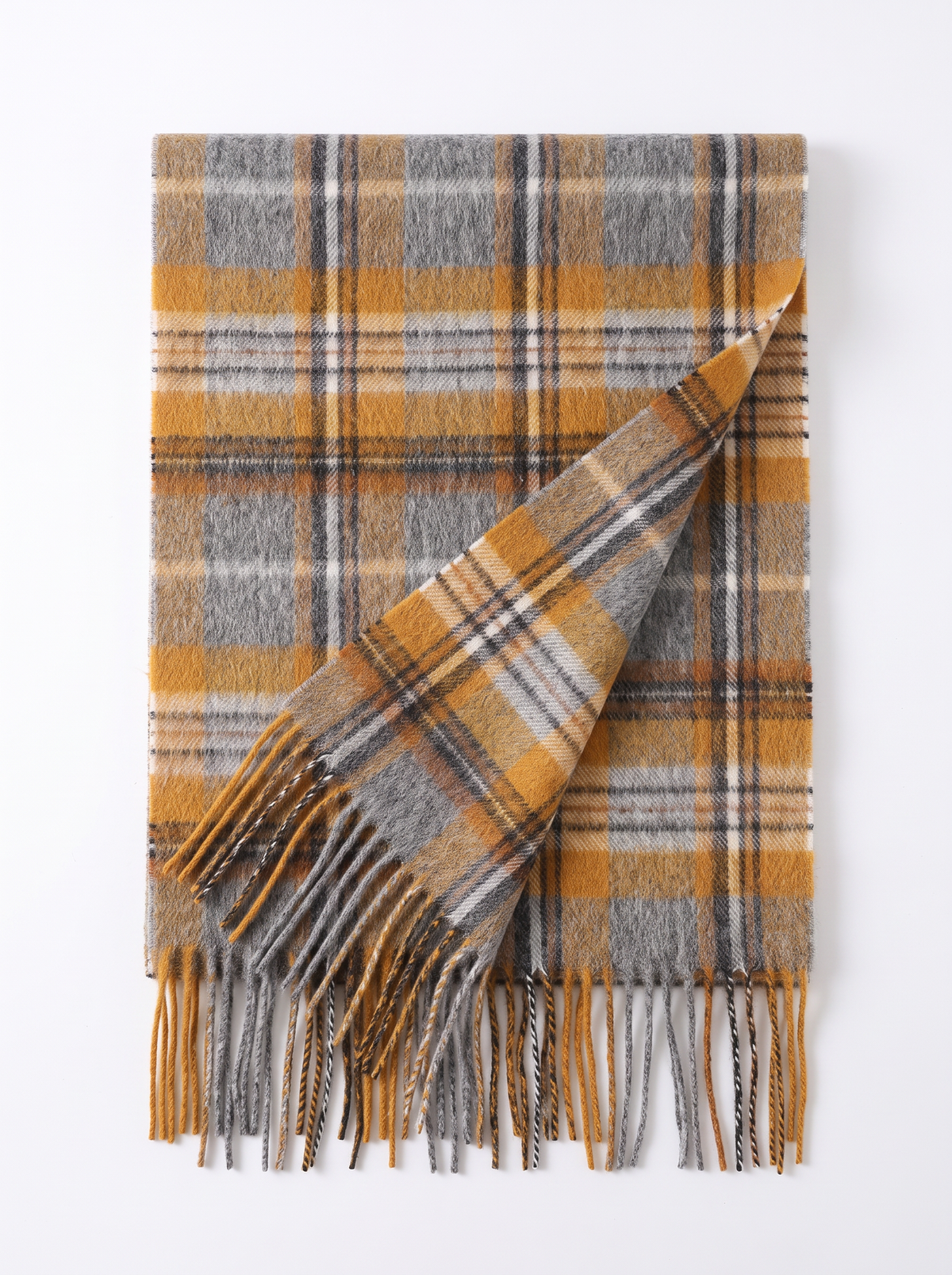 100% Wool Fine Check Scarf
