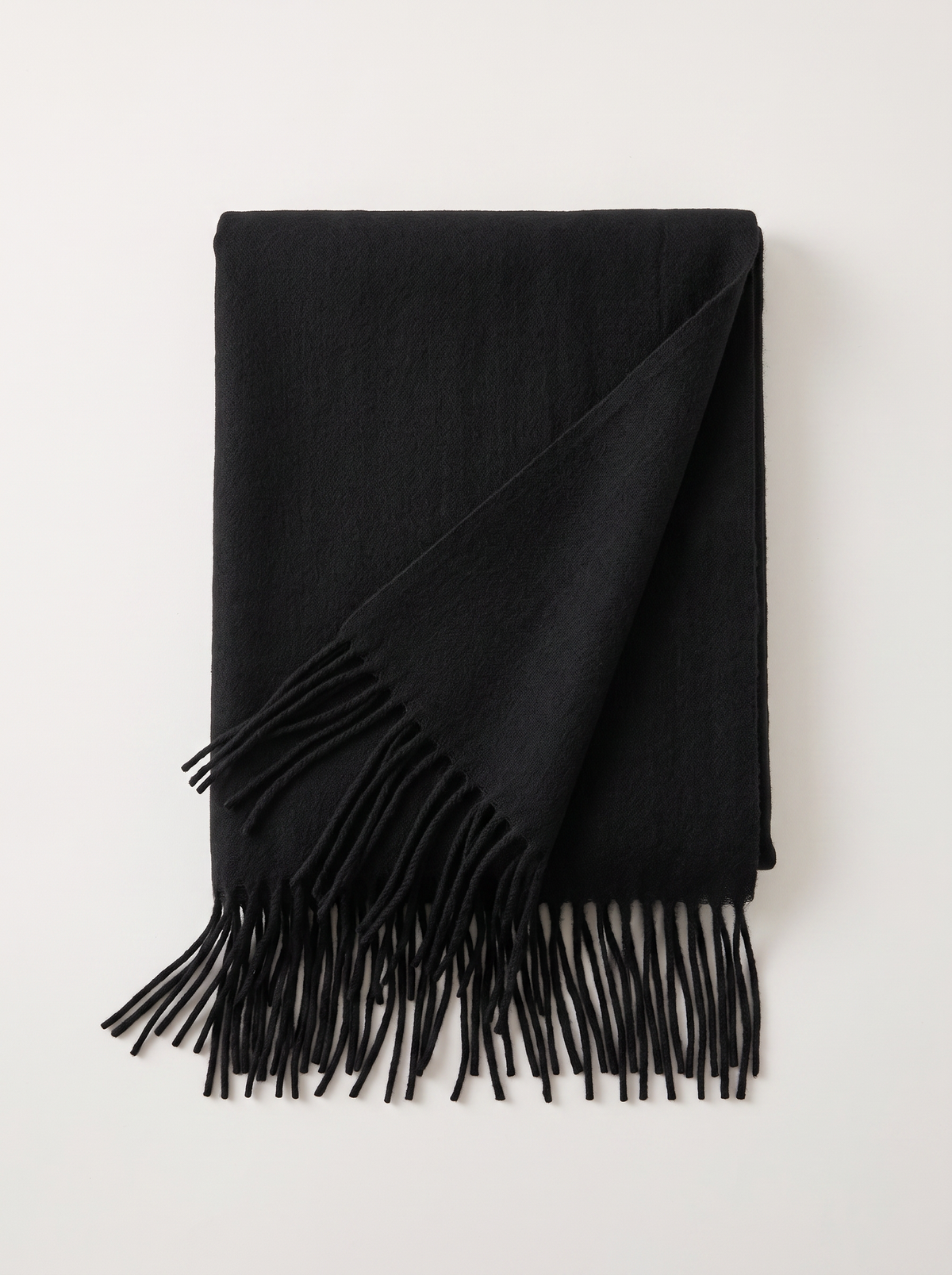 300g Cashmere-Feel Oversized Fringe Scarf | Solid Blanket Wrap