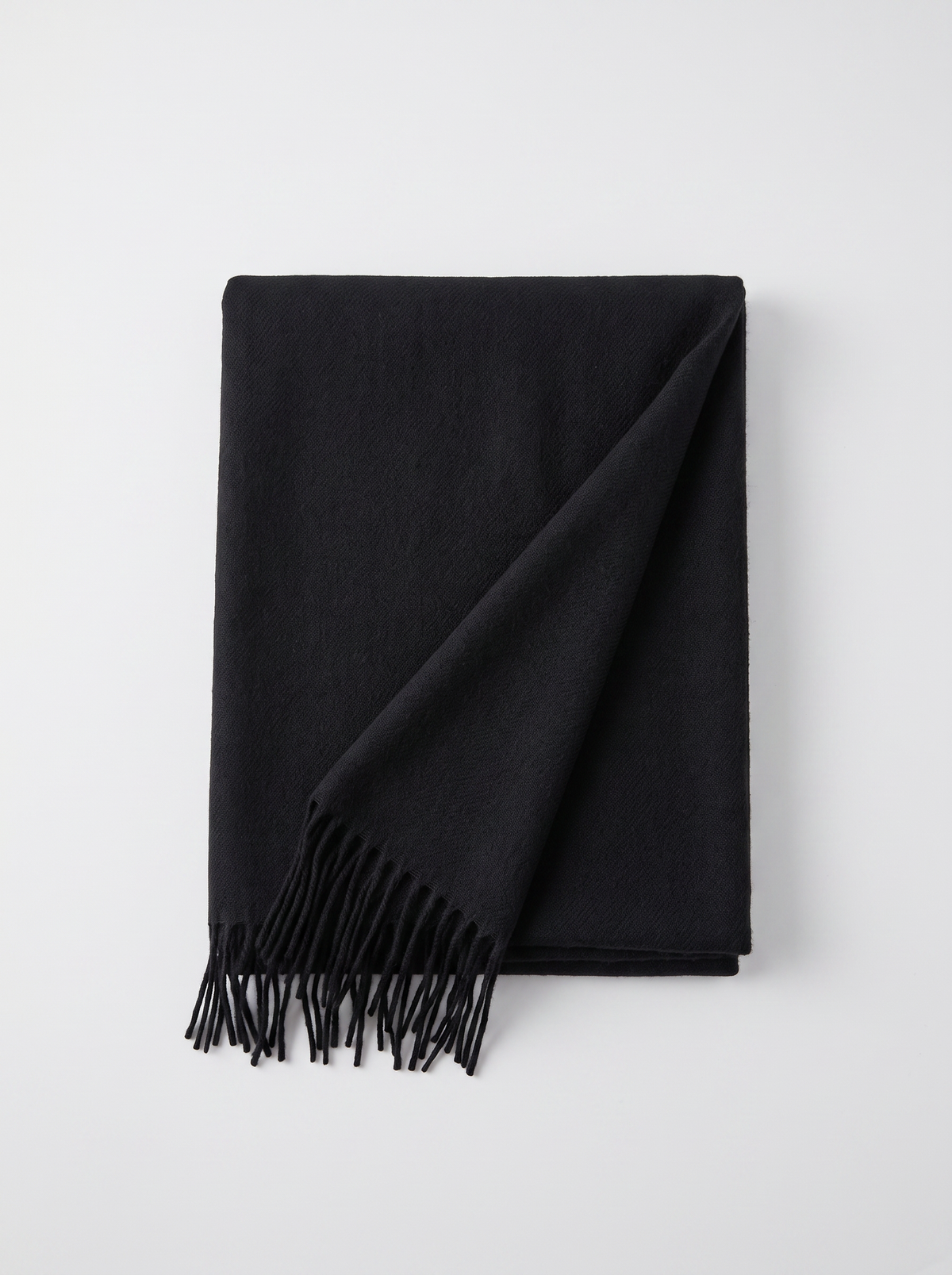 Yak Wool Blend Scarf | Thick Solid Winter Wrap with Fringe