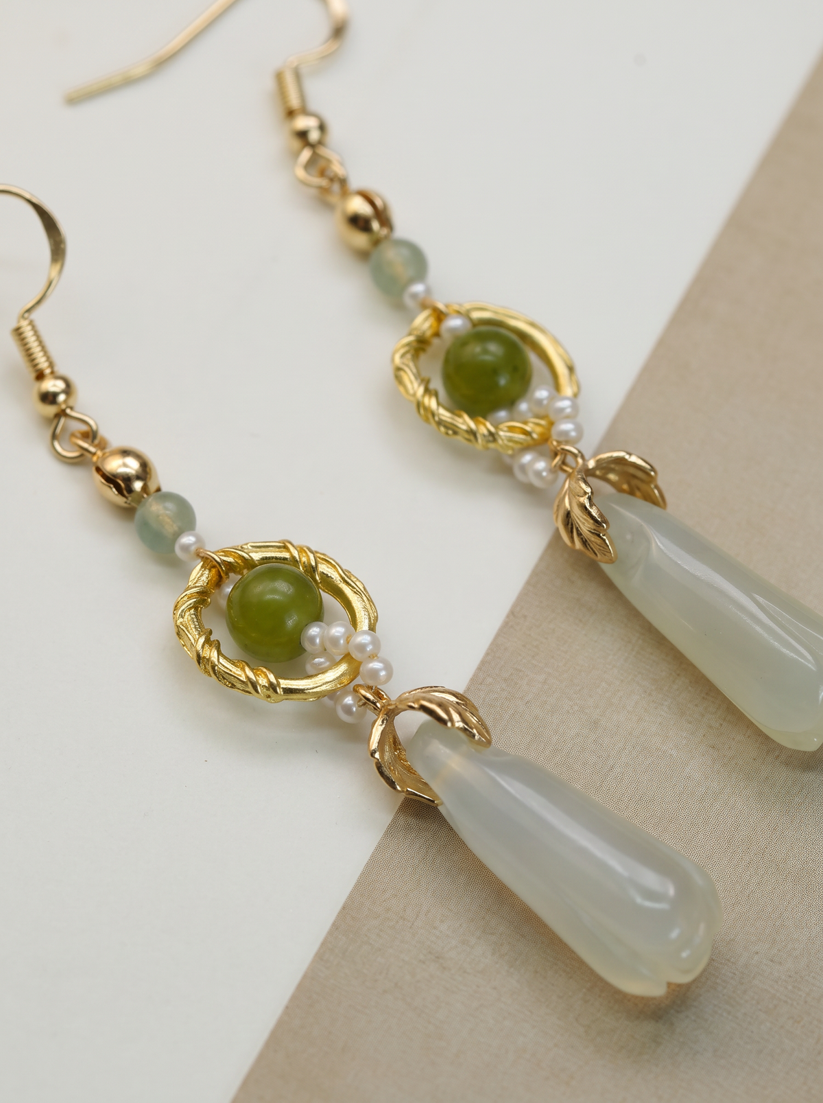Xiu Jade Magnolia-Bud Earrings — Natural Jade