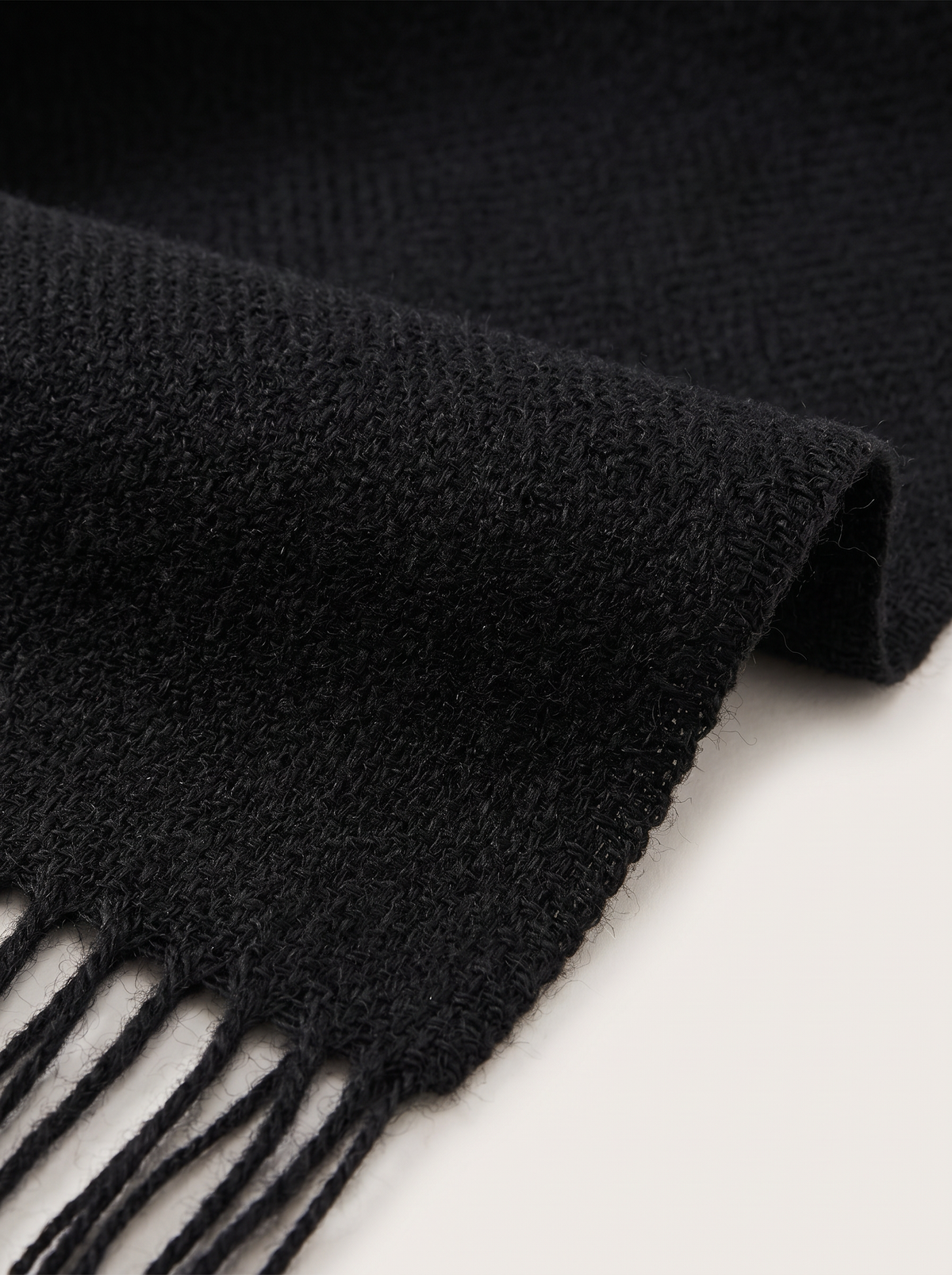 Yak Wool Blend Scarf | Thick Solid Winter Wrap with Fringe