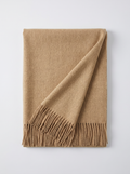 Yak Wool Blend Scarf | Thick Solid Winter Wrap with Fringe