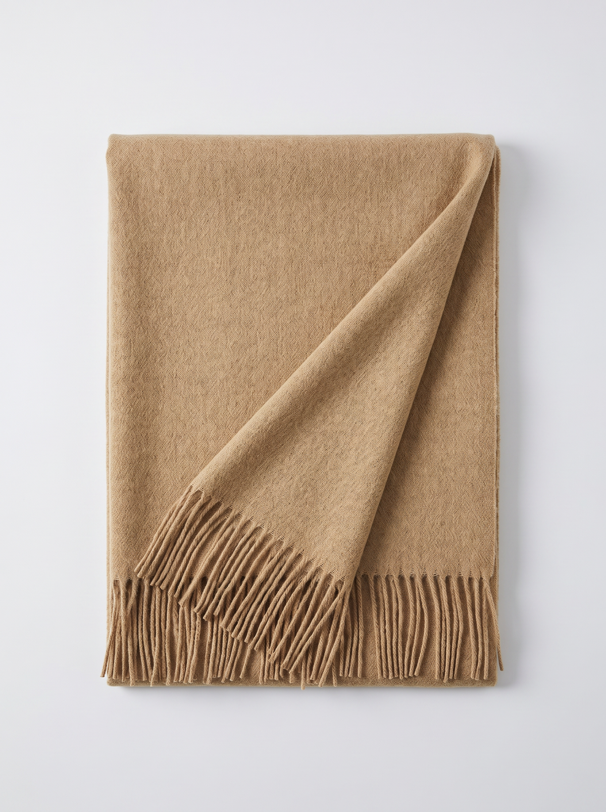 Yak Wool Blend Scarf | Thick Solid Winter Wrap with Fringe