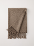 Yak Wool Blend Scarf | Thick Solid Winter Wrap with Fringe