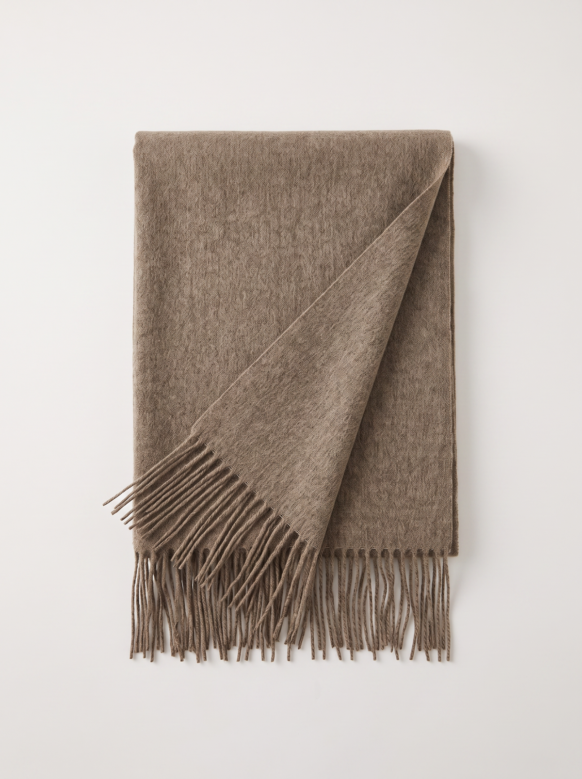 Yak Wool Blend Scarf | Thick Solid Winter Wrap with Fringe