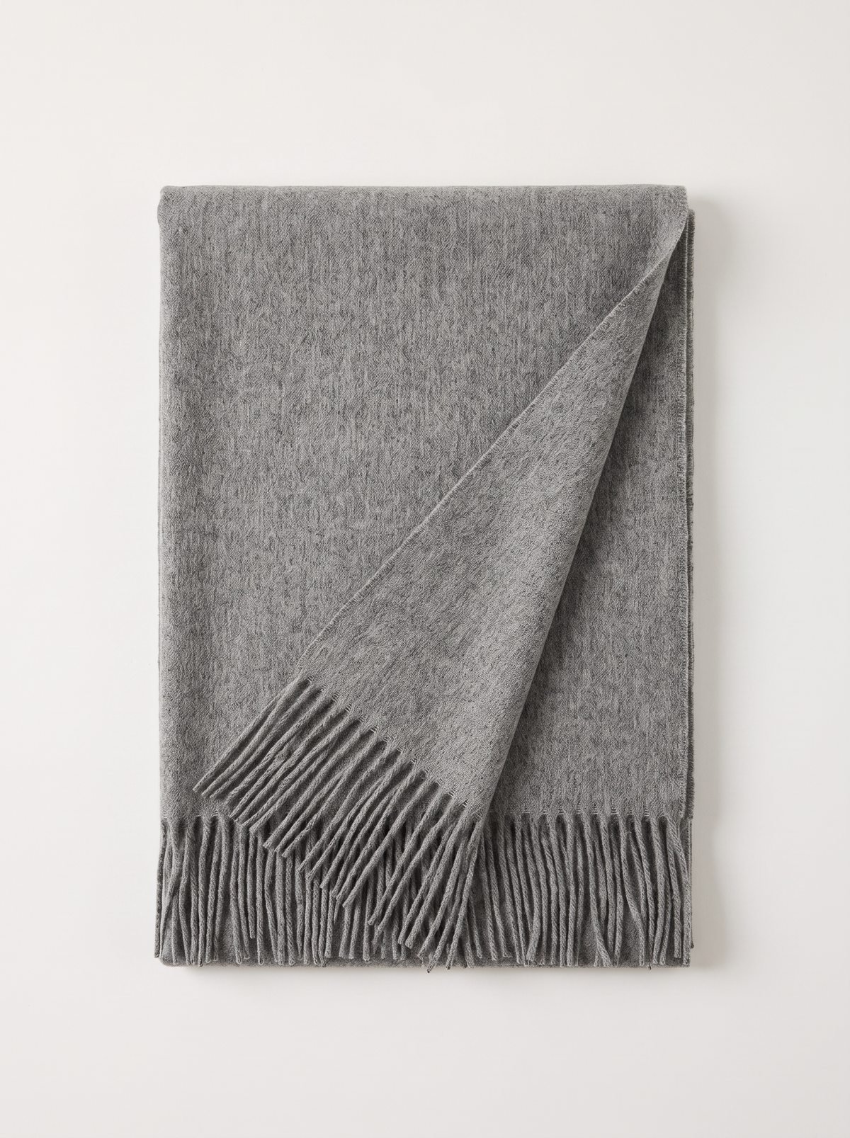 Yak Wool Blend Scarf | Thick Solid Winter Wrap with Fringe