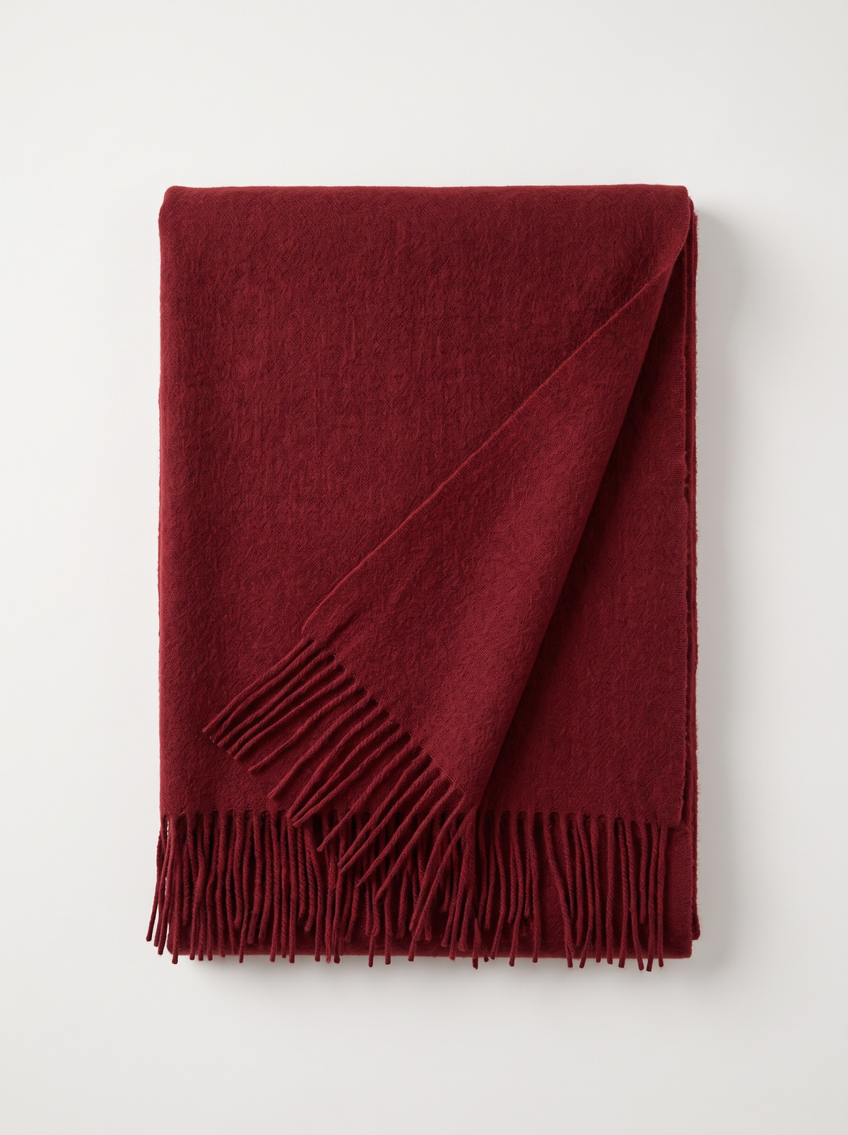 Yak Wool Blend Scarf | Thick Solid Winter Wrap with Fringe