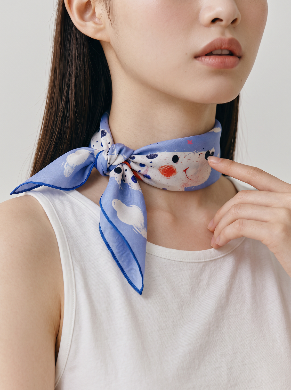 "Dalmatian Dreams" Whimsical 100% Mulberry Silk Scarf