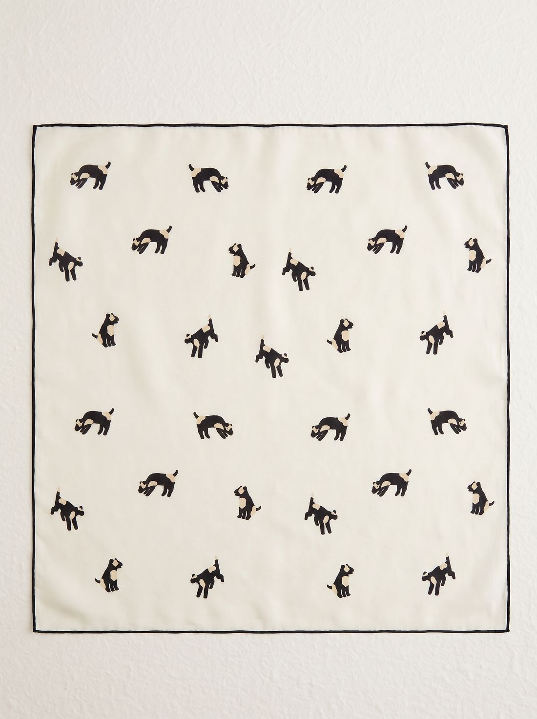 "Spotted Pup" Playful 100% Mulberry Silk Scarf