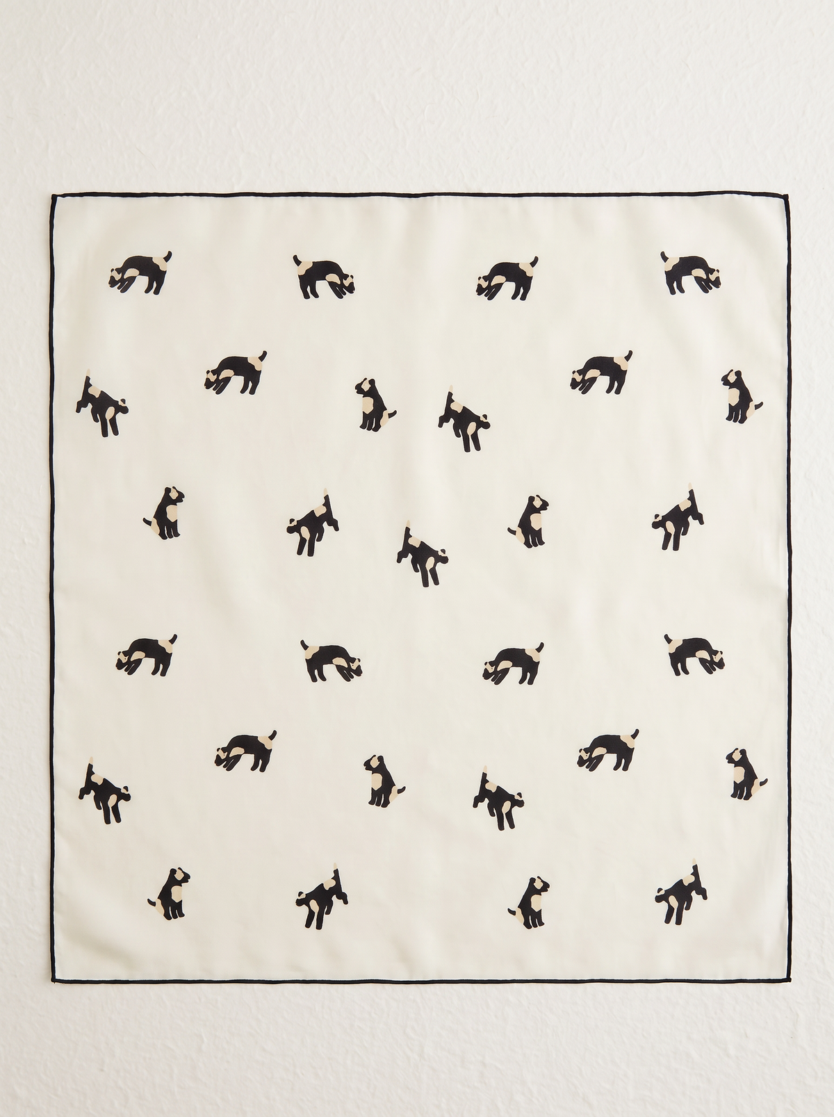 "Spotted Pup" Playful 100% Mulberry Silk Scarf
