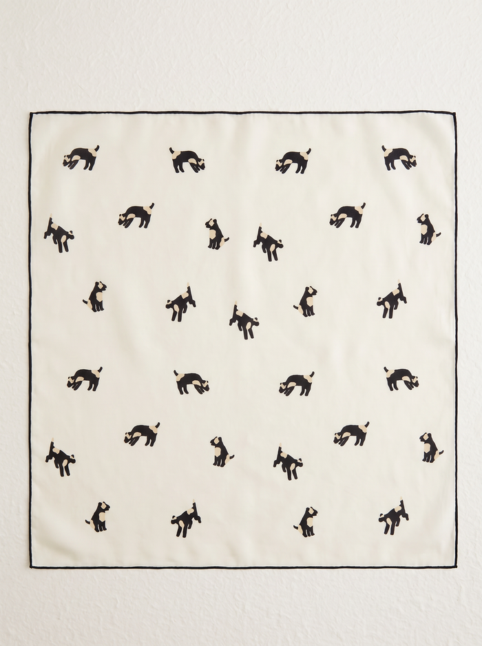 "Spotted Pup" Playful 100% Mulberry Silk Scarf