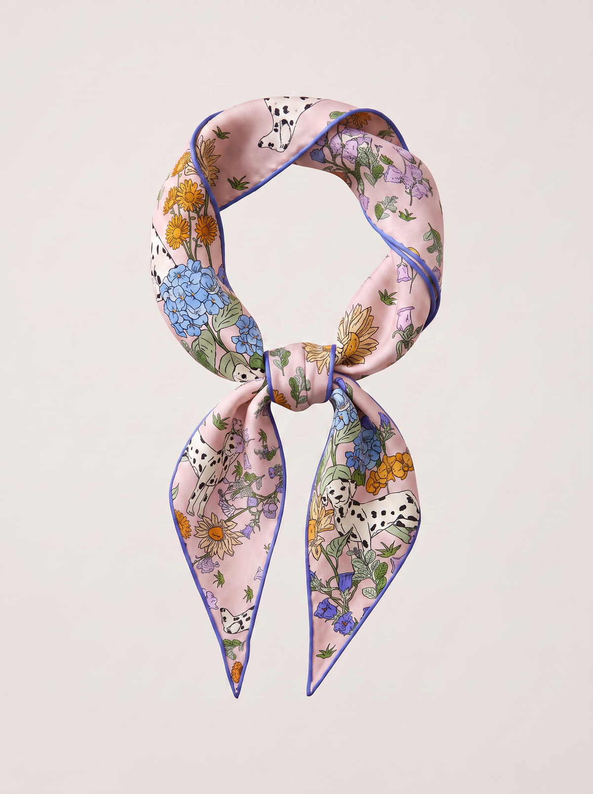 "Floral Reverie" Hand-Painted 100% Mulberry Silk Triangle Scarf
