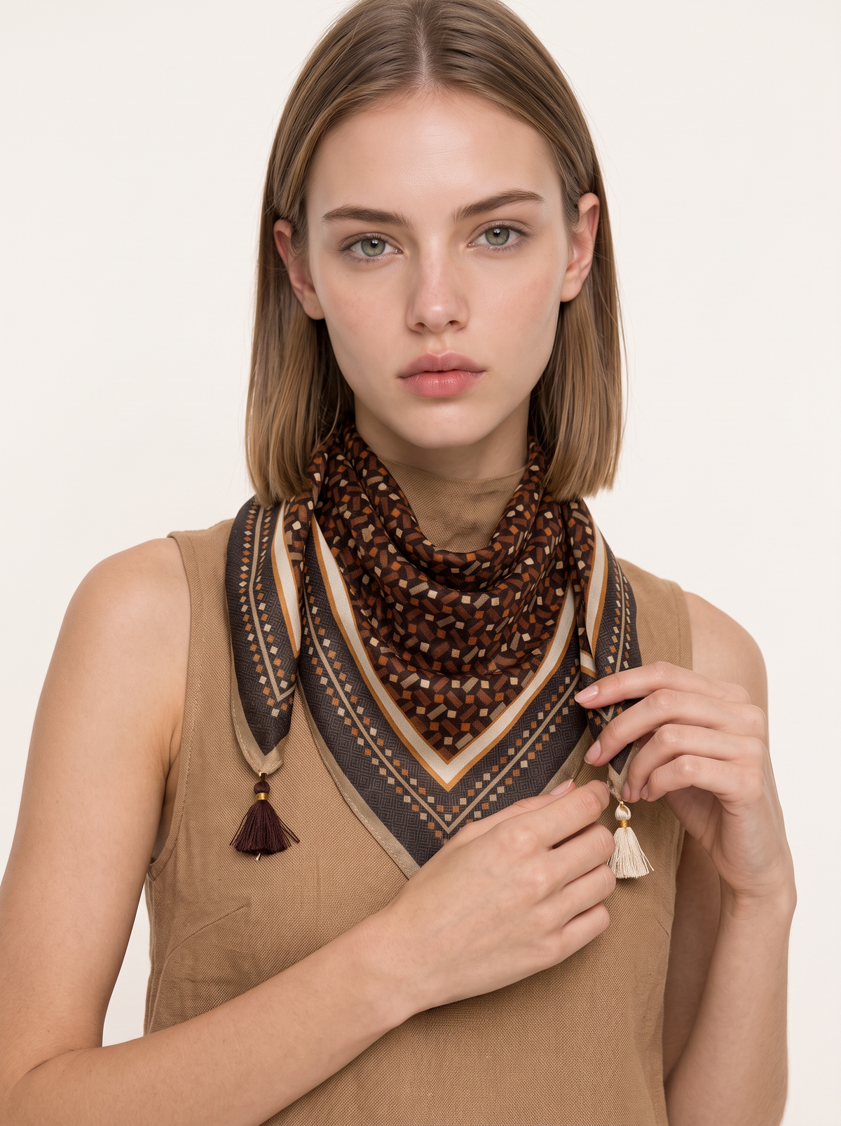 Geometric Mosaic Square Scarf