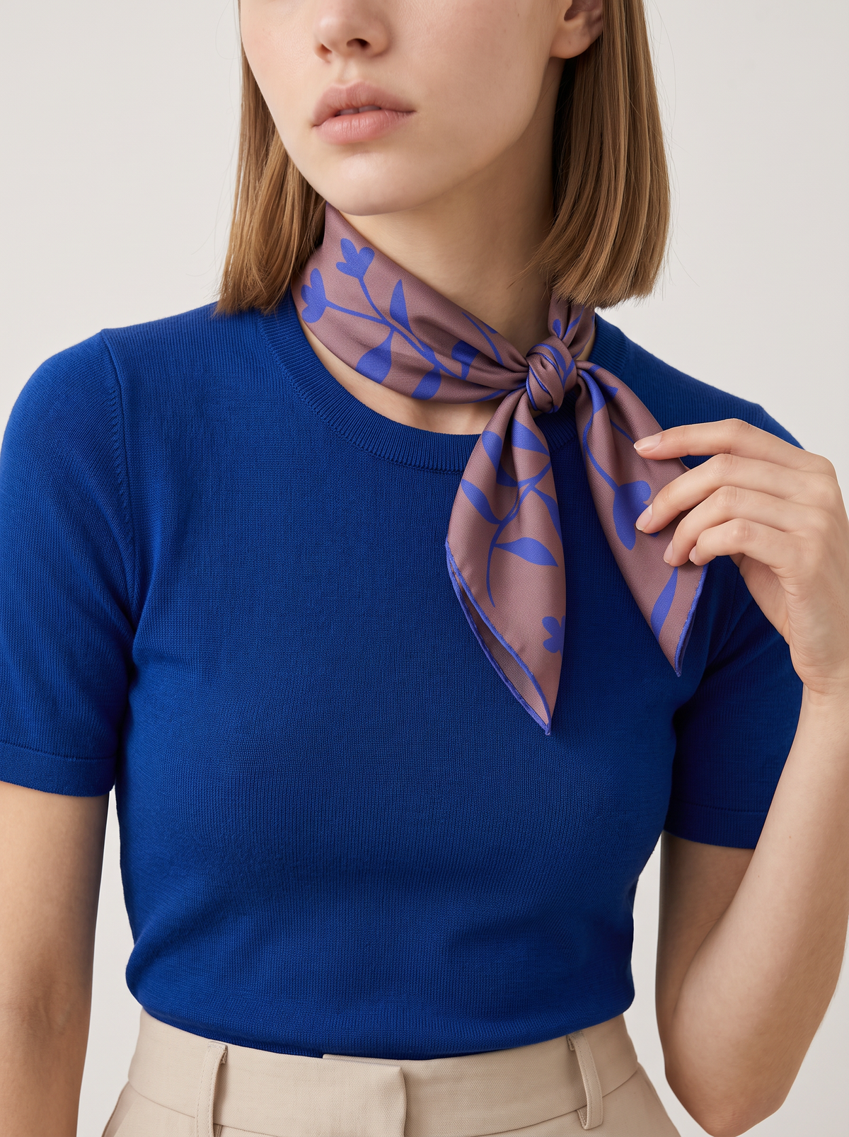 "Morning Dew" Floral 100% Mulberry Silk Scarf