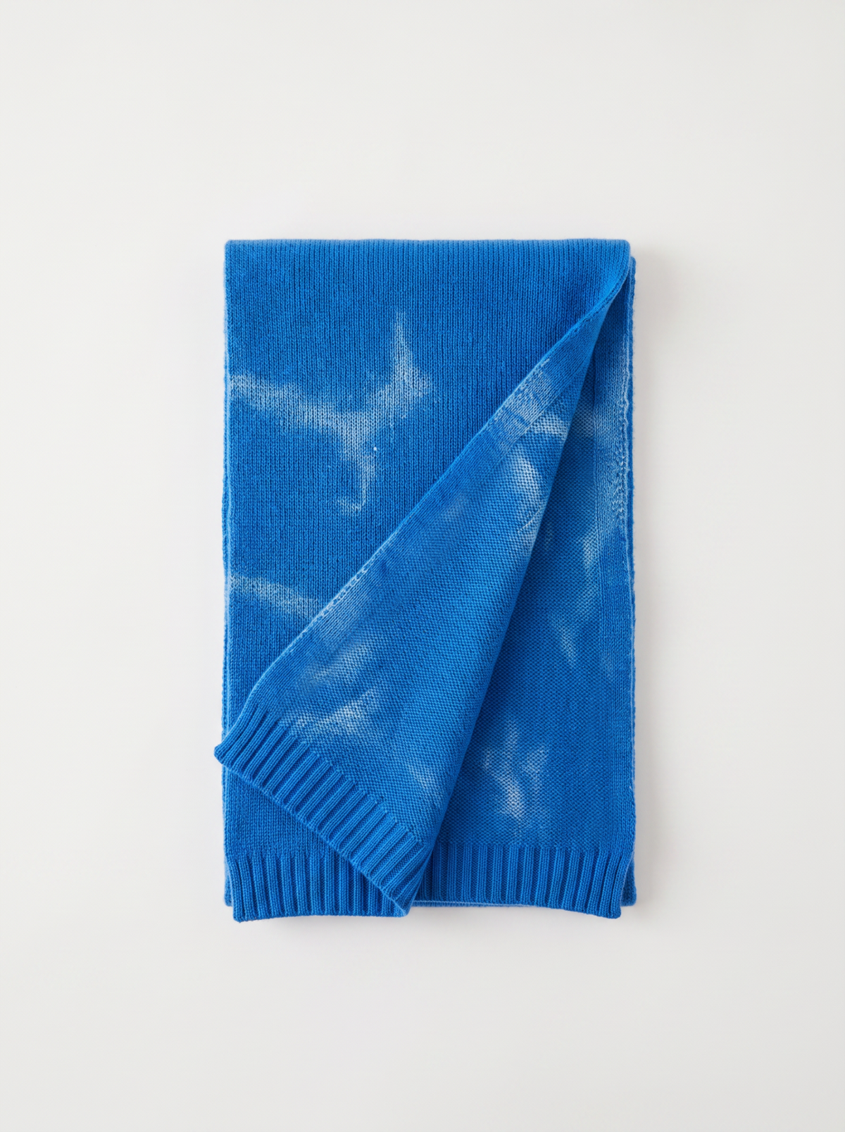 Painterly Colour 100% Wool Knit Scarf