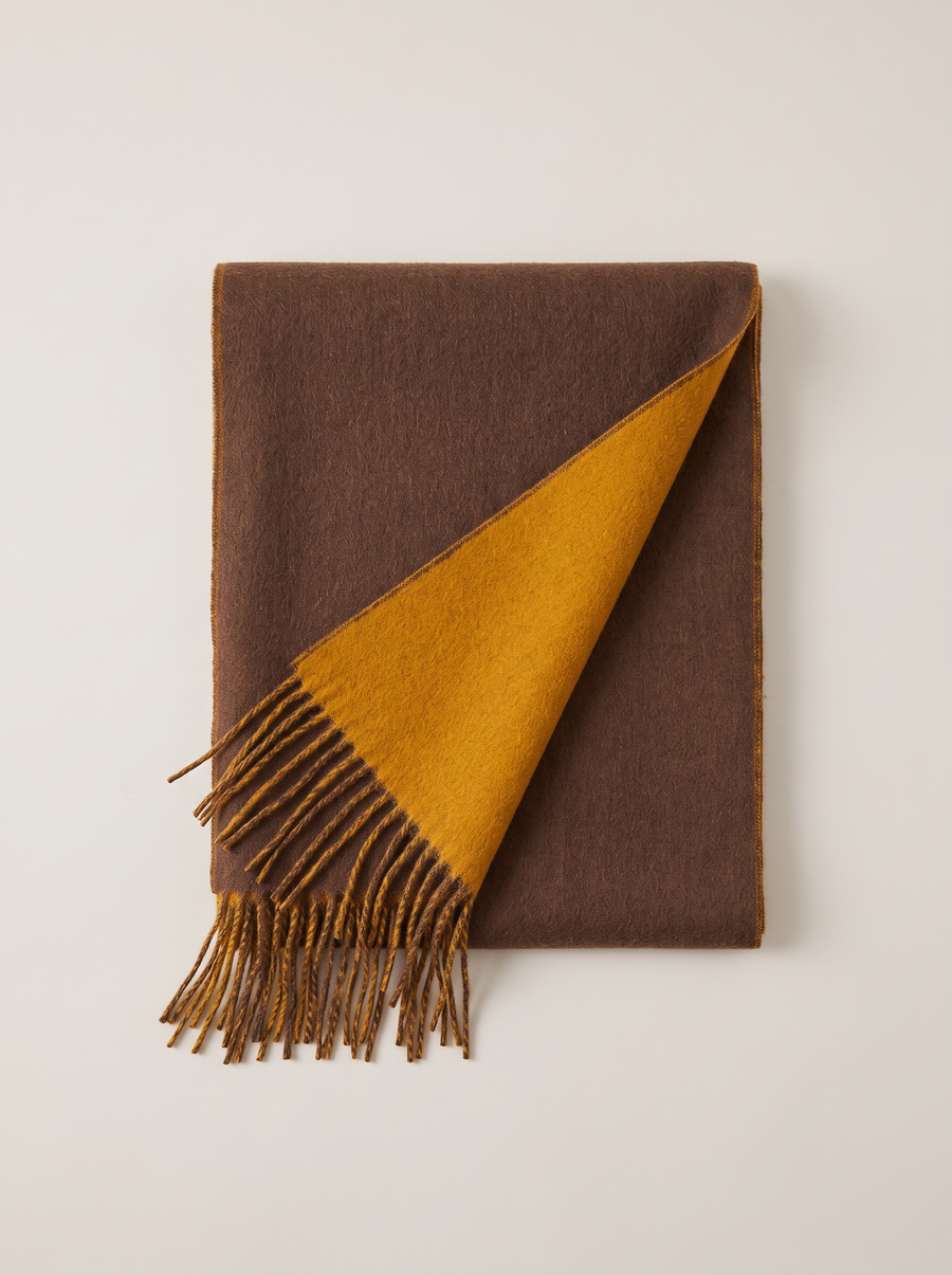 Reversible Contrast Wool Scarf