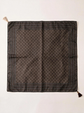 Checked Border Tassel Square Scarf