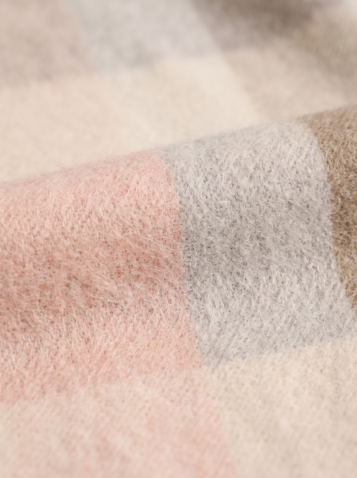 100% Wool Pastel Check Scarf