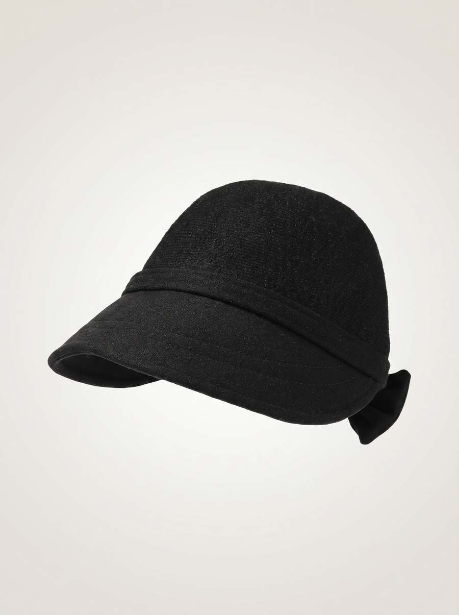 Wool-Blend Bow Cloche Hat