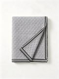 Geometric Border Knit Scarf