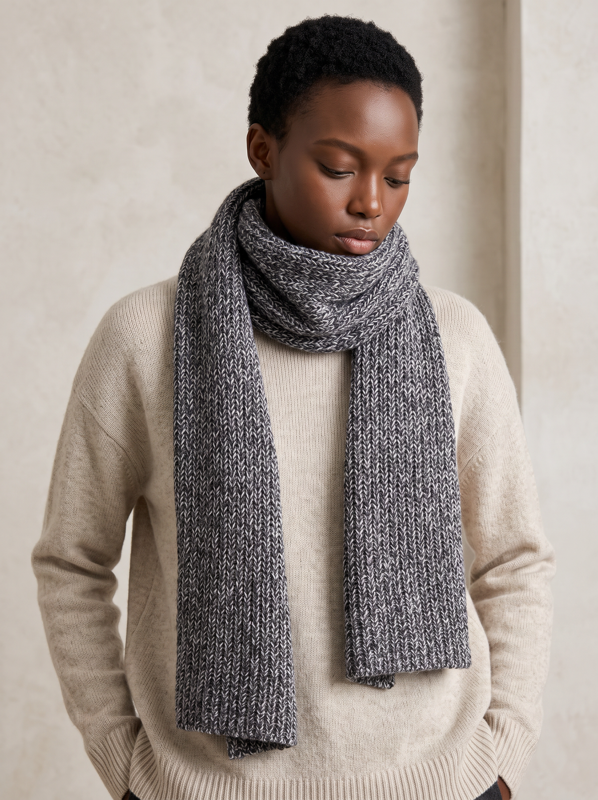 "Natural Layers" Lyocell Wool Cashmere Blend Scarf