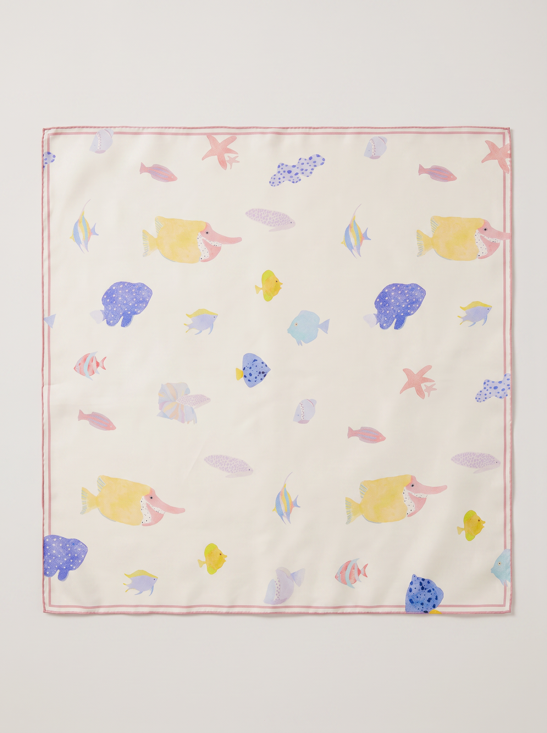 "Dreamy Seabed" Ocean 100% Mulberry Silk Scarf