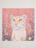 "Floral Leopard" Botanical Animal Print 100% Mulberry Silk Scarf