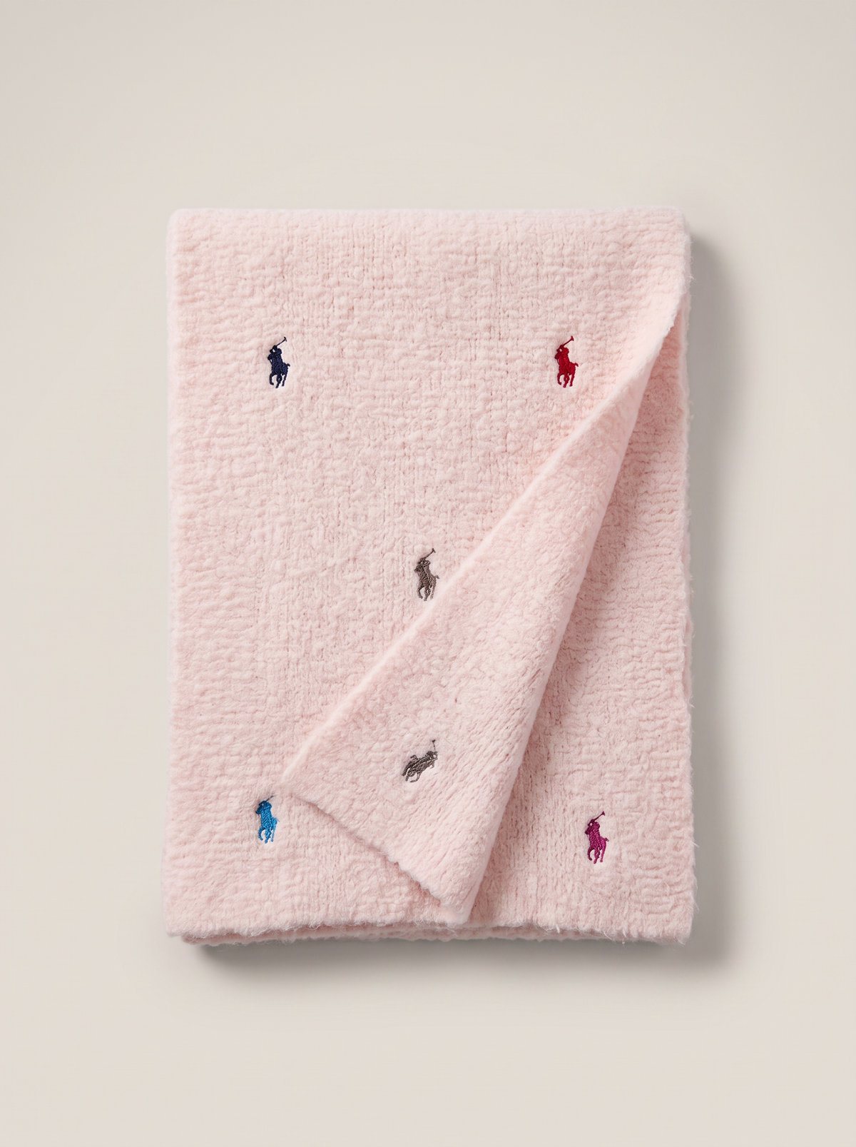 Embroidered Short Knit Scarf