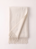 "Winter Pearl" Embroidered Snowflake Wool Wrap