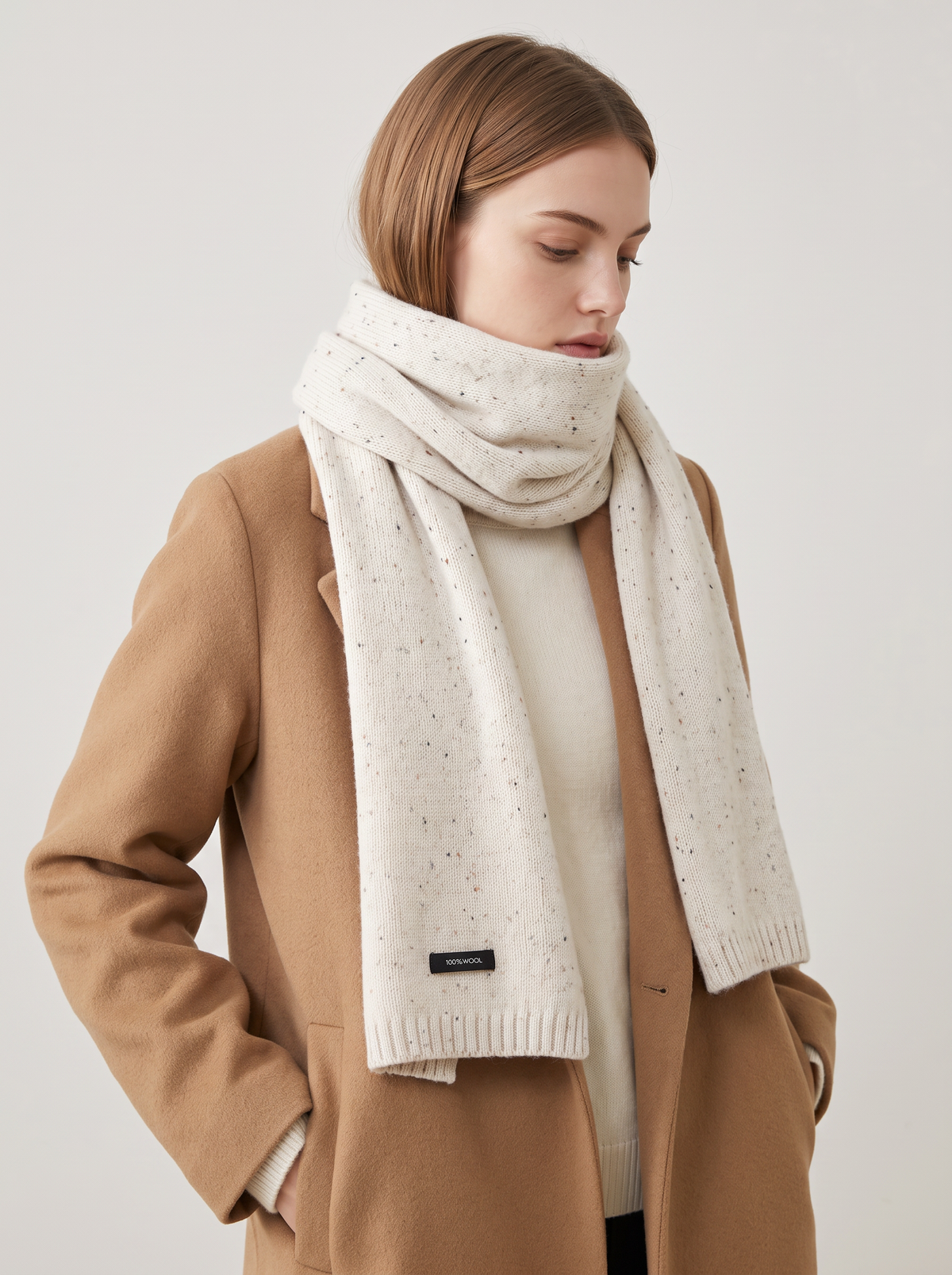 "Speckled Wool" Knit Scarf