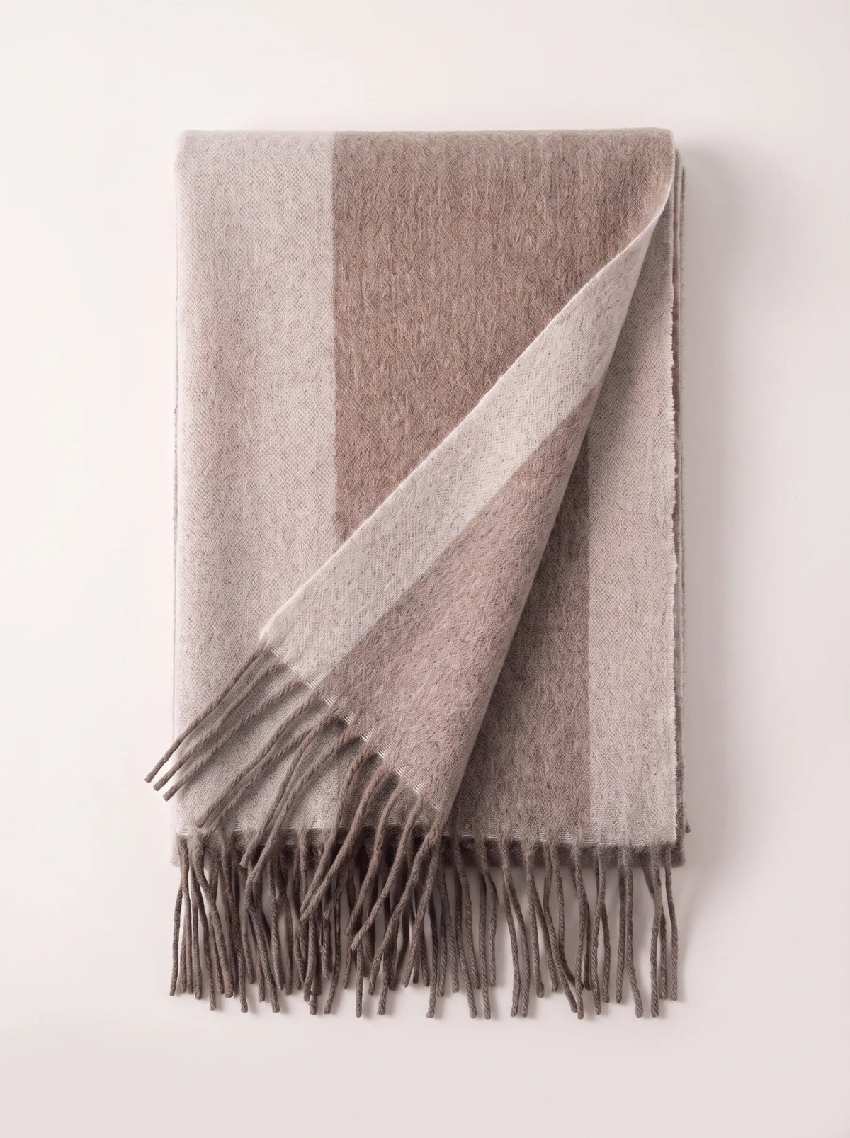"Nordic Contrast" Color-Block 100% Australian Wool Scarf