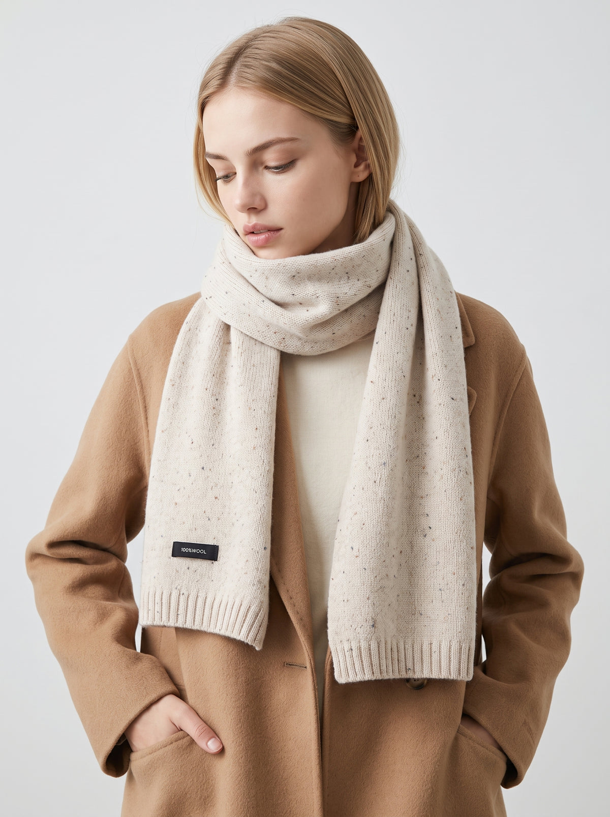 "Speckled Wool" Knit Scarf