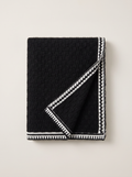 Geometric Border Knit Scarf