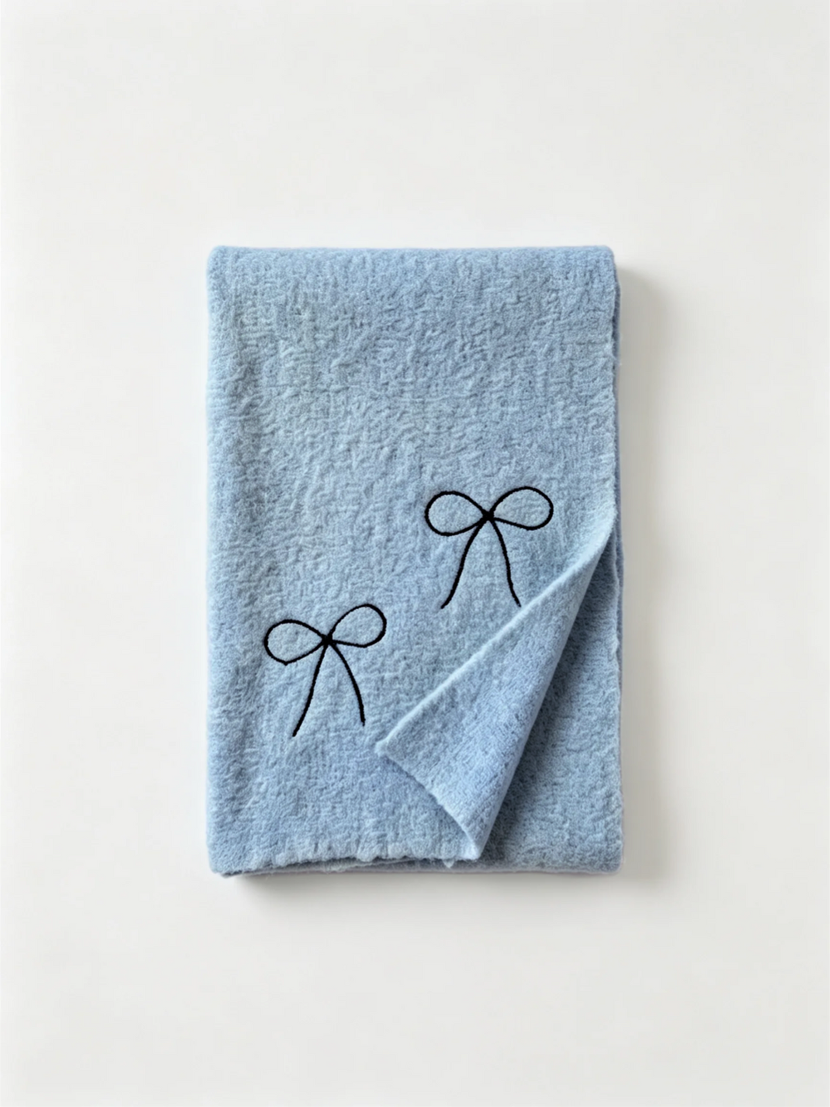 Bow-Embroidered Knit Scarf
