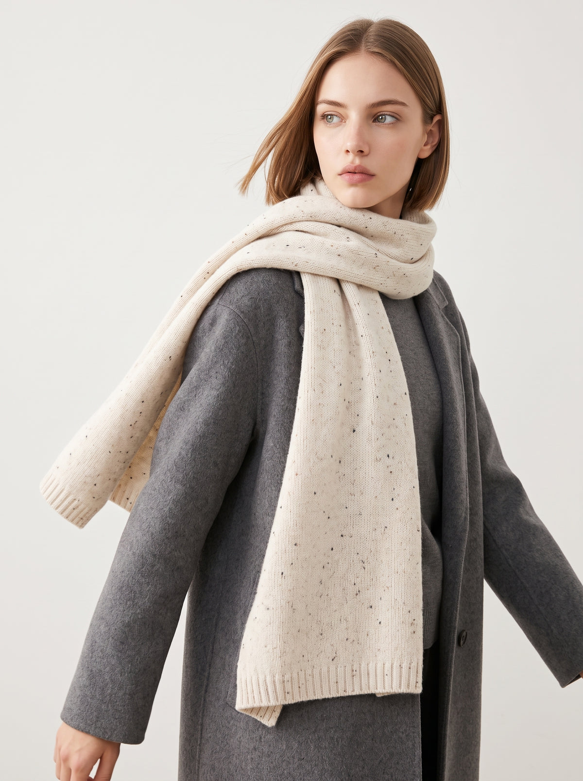 "Speckled Wool" Knit Scarf