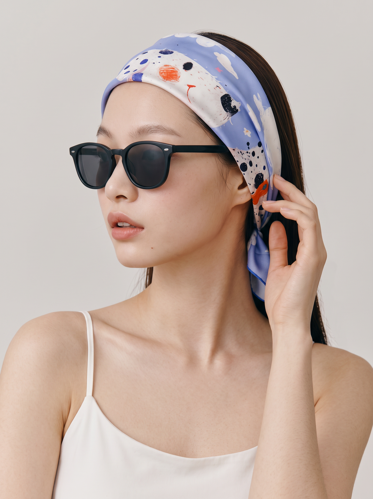 "Dalmatian Dreams" Whimsical 100% Mulberry Silk Scarf