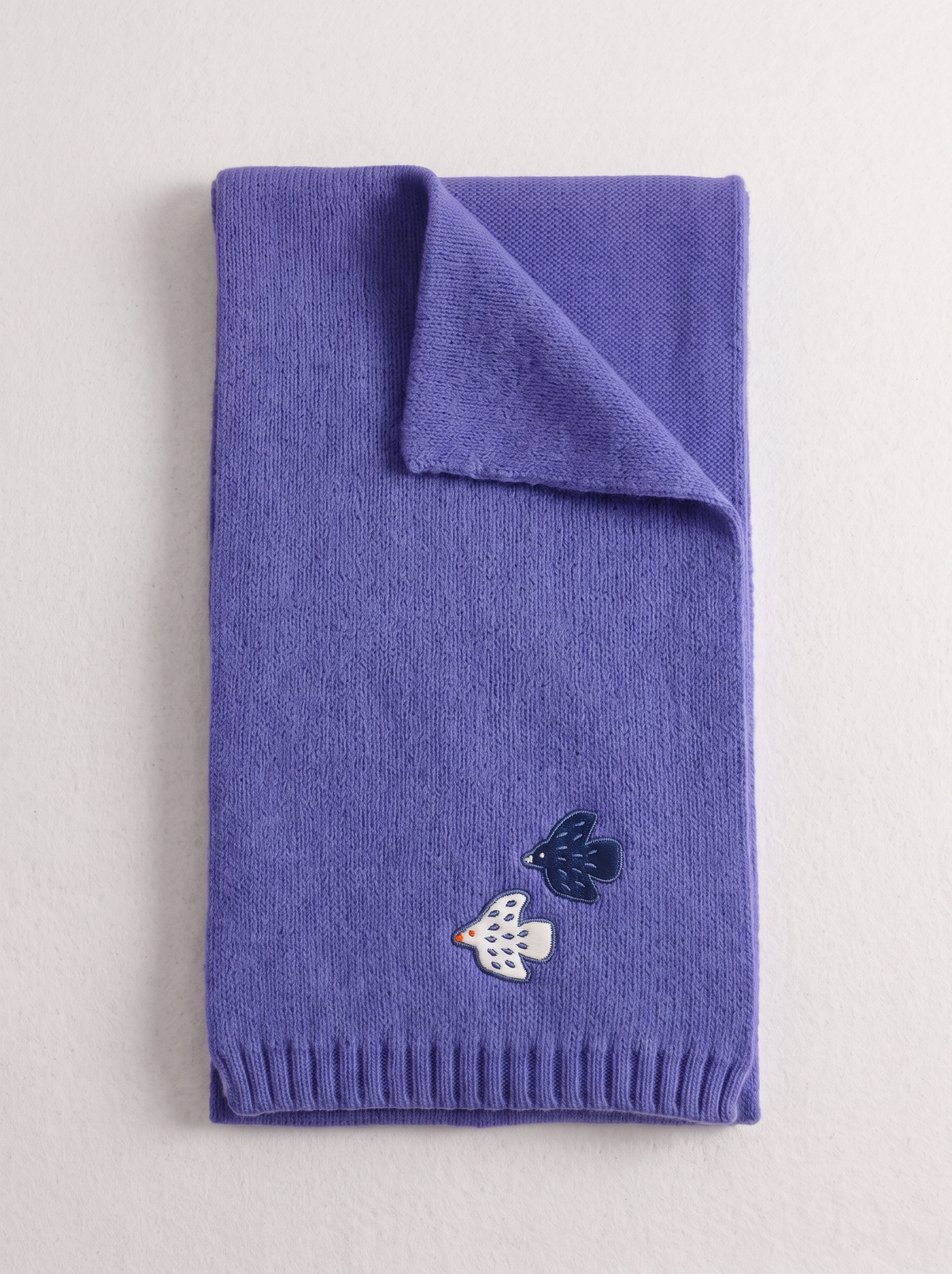 "Dove in Flight" Embroidered 100% Merino Wool Scarf