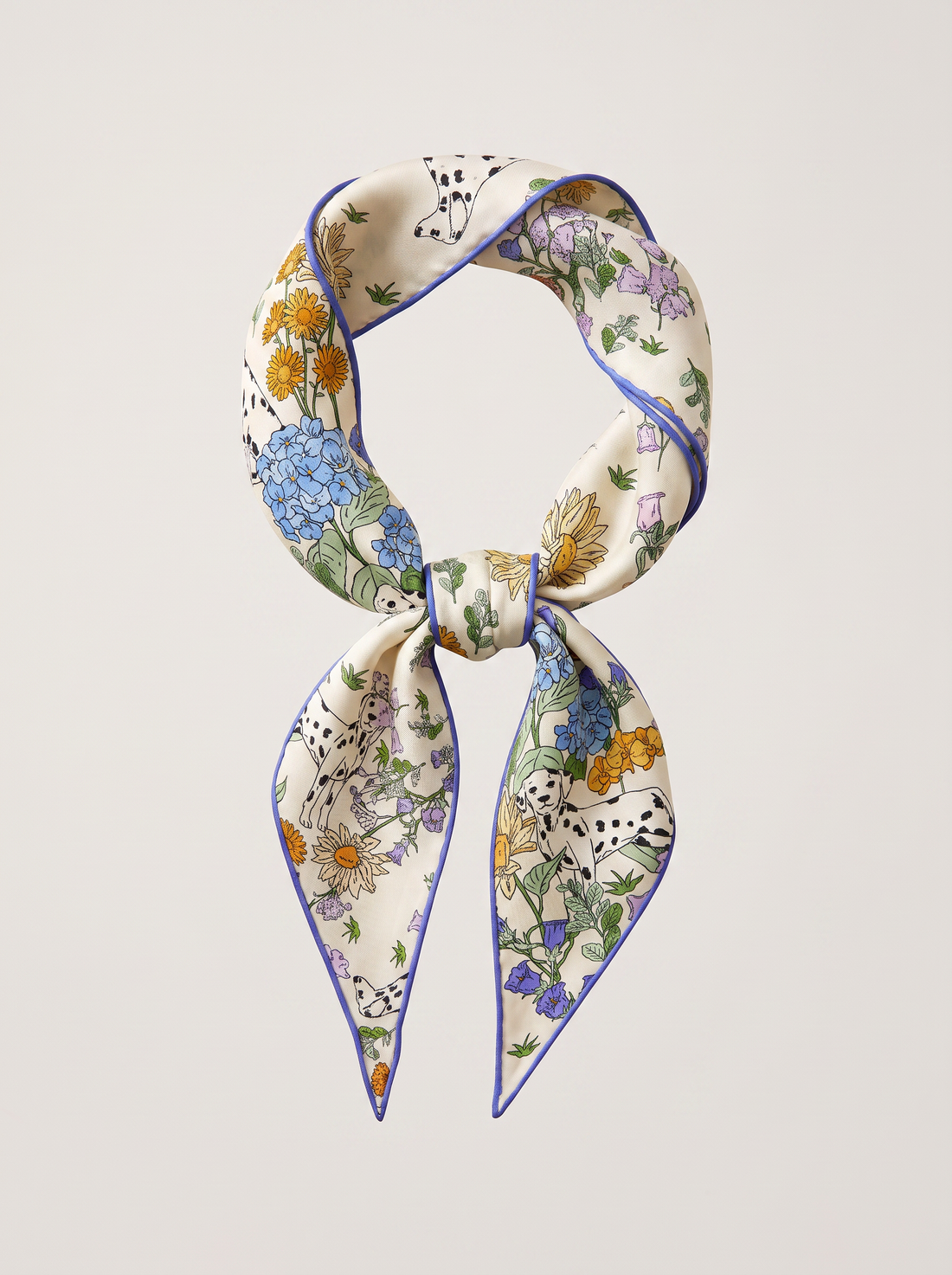 "Floral Reverie" Hand-Painted 100% Mulberry Silk Triangle Scarf