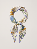 "Floral Reverie" Hand-Painted 100% Mulberry Silk Triangle Scarf