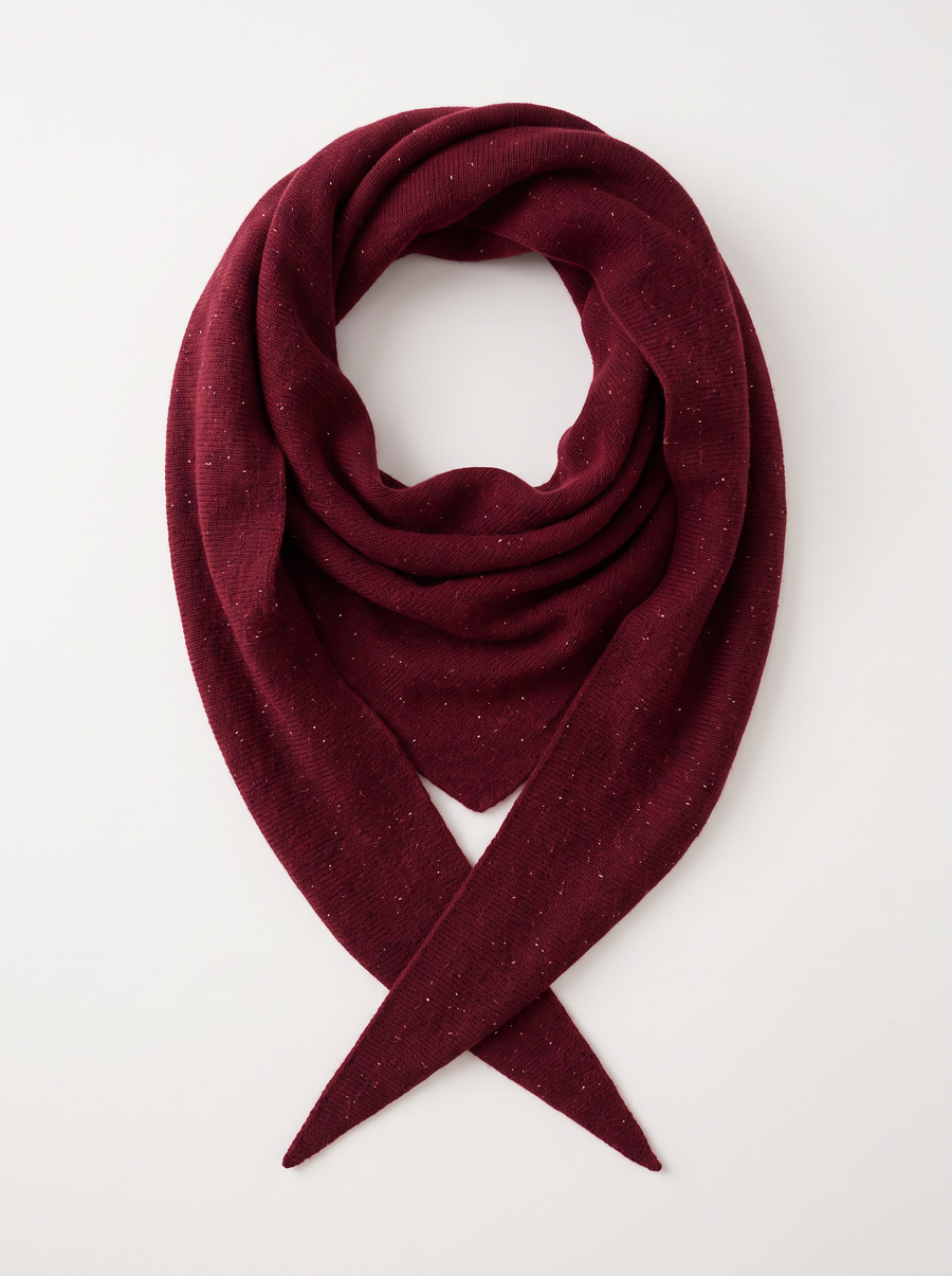 "Oversized Comfort" Dotted 100% Wool Triangle Wrap