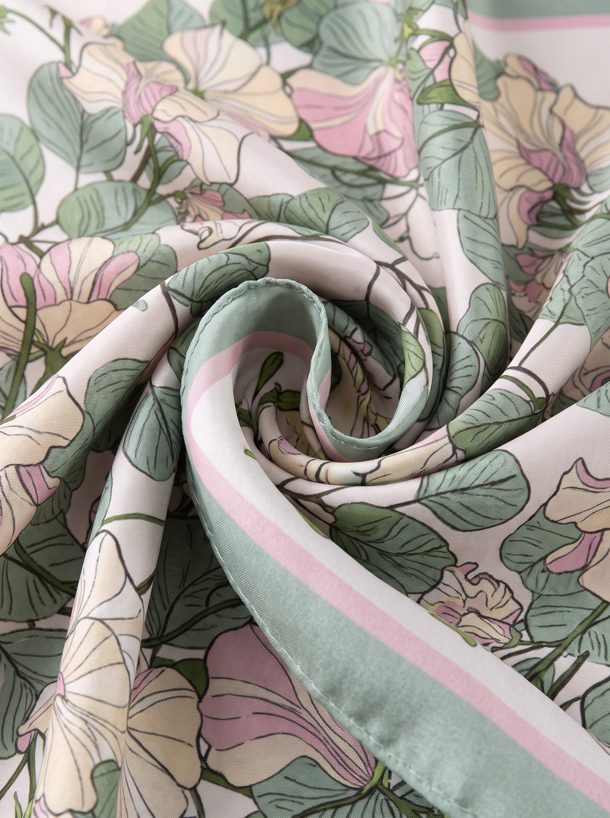 "Dragonfly Meadow" Floral 100% Mulberry Silk Scarf