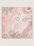 "Whispering Blush" Abstract Floral 100% Mulberry Silk Scarf