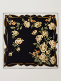 "Baroque Bloom" Rose 100% Mulberry Silk Scarf