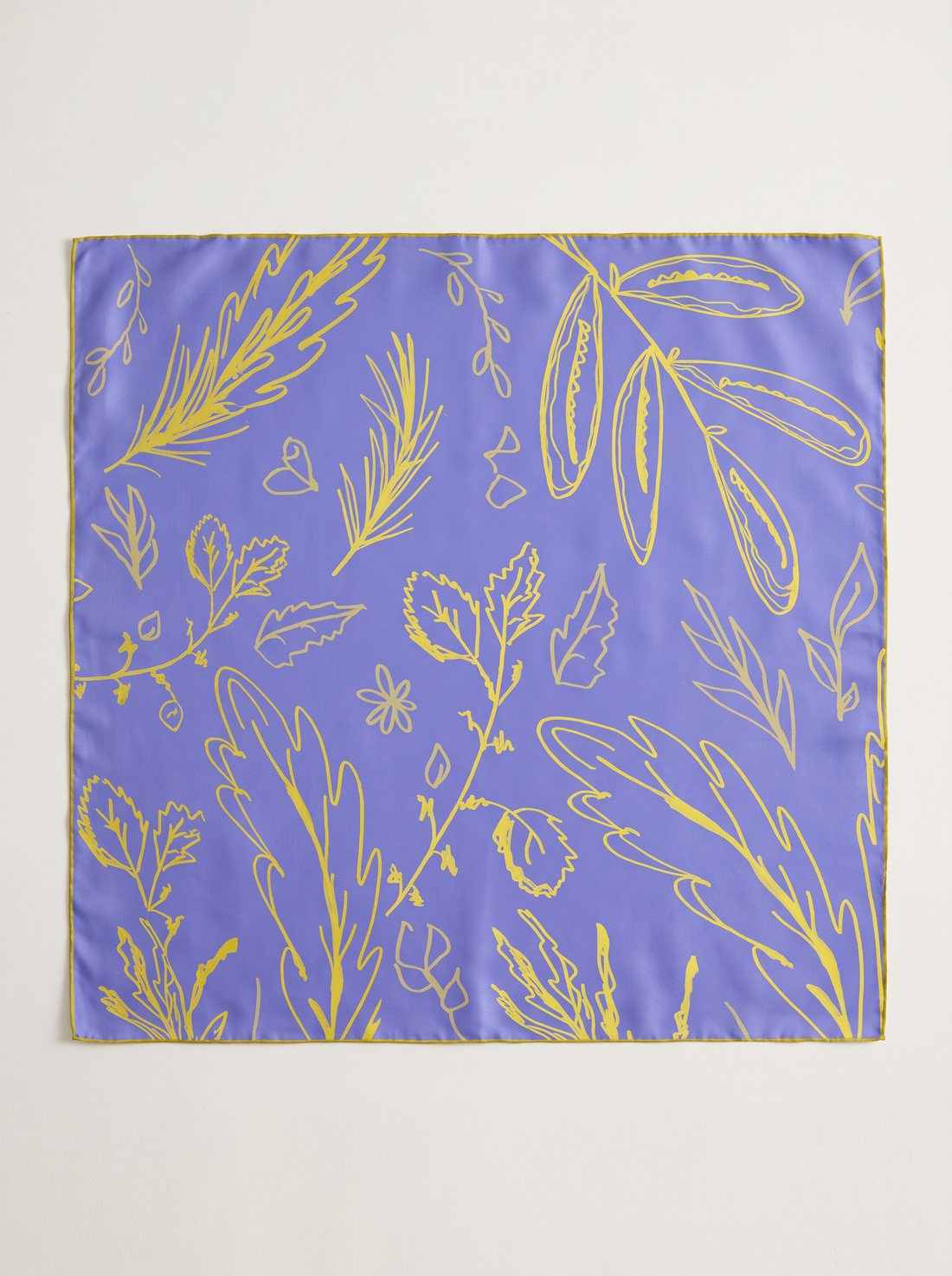 "Twilight Violet" Botanical 100% Mulberry Silk Scarf