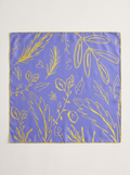 "Twilight Violet" Botanical 100% Mulberry Silk Scarf