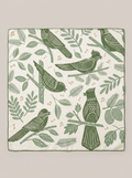 "Botanical Garden" Bird 100% Mulberry Silk Scarf