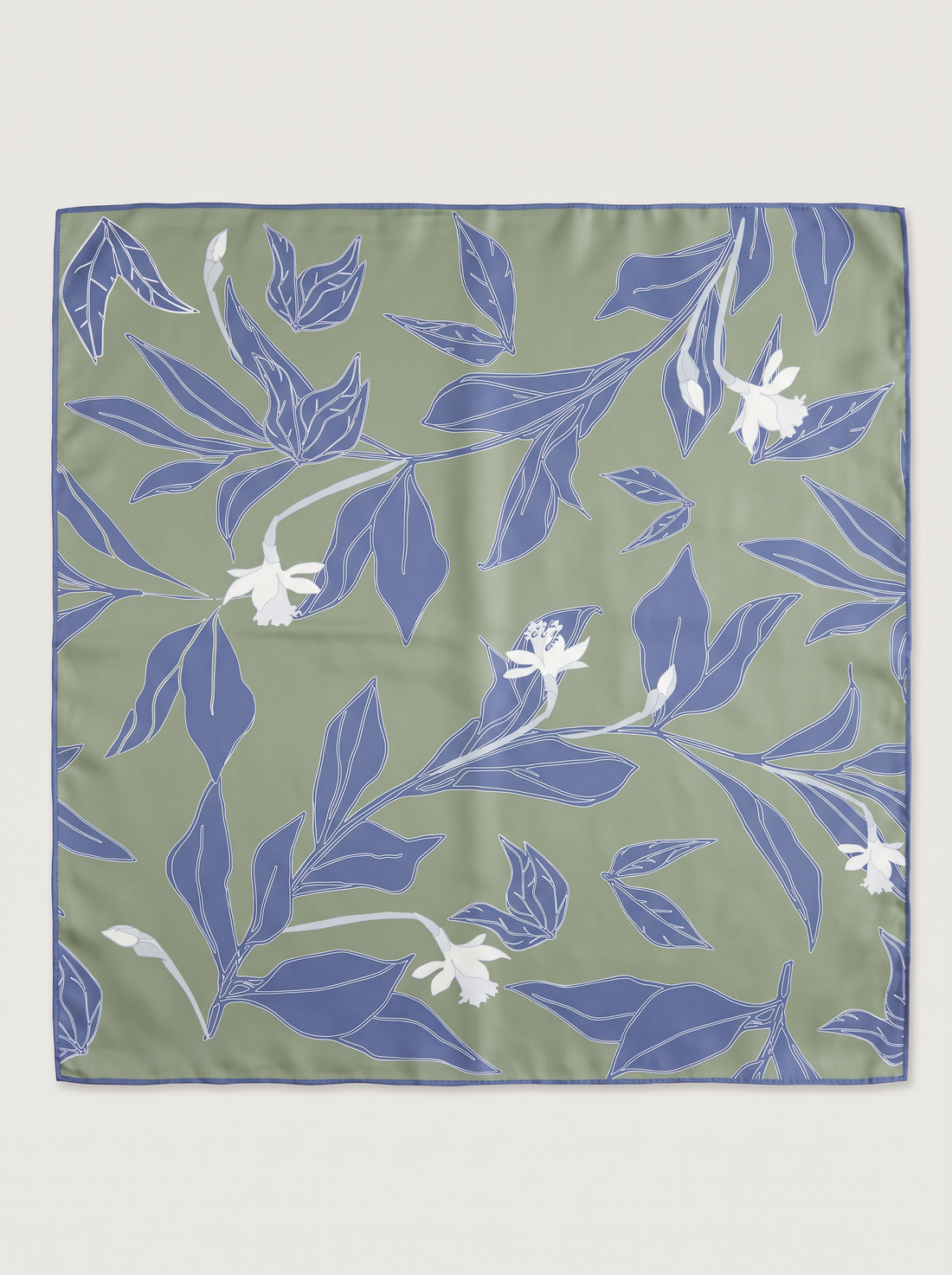 "Quiet Sandalwood" Botanical 100% Mulberry Silk Scarf