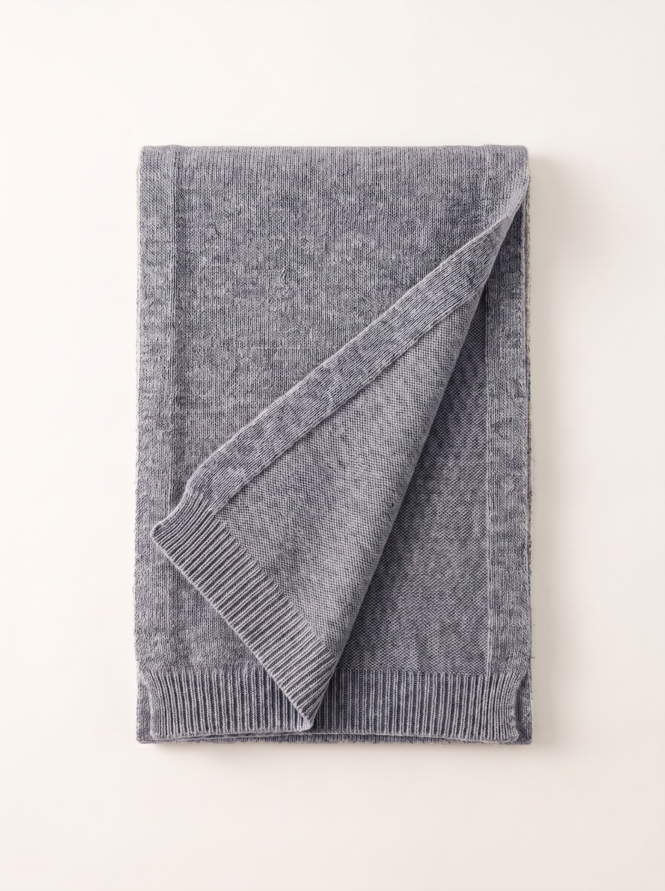 Rib-Knit Pure Wool Scarf